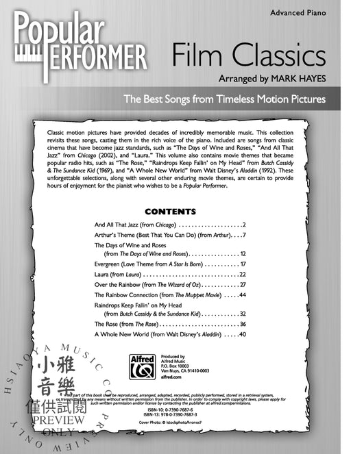 Popular Performer: Film Classics The Best Songs from Timeless Motion Pictures | 小雅音樂 Hsiaoya Music