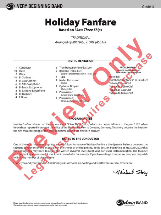 Holiday Fanfare Based on "I Saw Three Ships" 號曲 總譜 | 小雅音樂 Hsiaoya Music