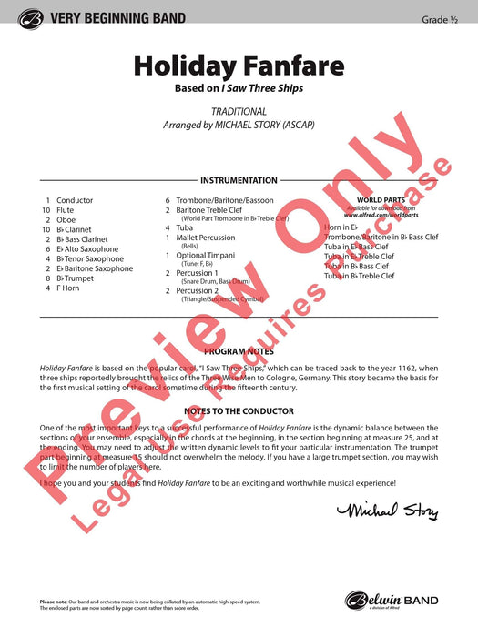 Holiday Fanfare Based on "I Saw Three Ships" 號曲 總譜 | 小雅音樂 Hsiaoya Music