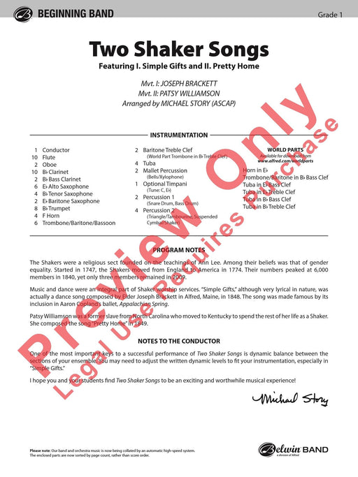 Two Shaker Songs Featuring: Simple Gifts / Pretty Home 總譜 | 小雅音樂 Hsiaoya Music