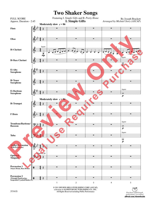 Two Shaker Songs Featuring: Simple Gifts / Pretty Home 總譜 | 小雅音樂 Hsiaoya Music