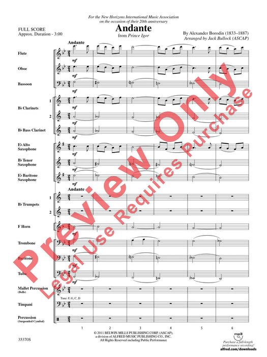 Andante (from Prince Igor) 玻羅定 行板 伊果王子 總譜 | 小雅音樂 Hsiaoya Music