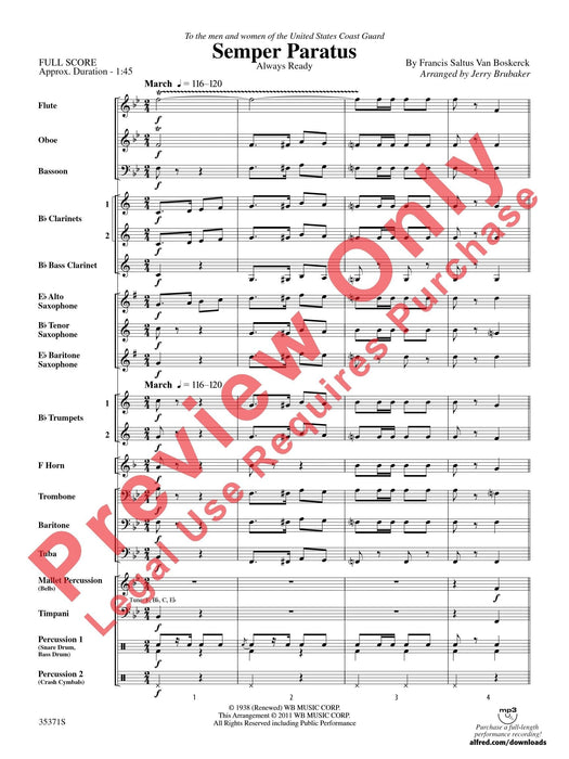 Semper Paratus Always Ready 總譜 | 小雅音樂 Hsiaoya Music