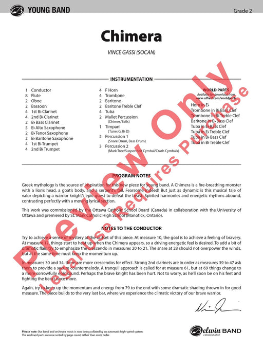 Chimera (Ki-meer'-uh) 總譜 | 小雅音樂 Hsiaoya Music