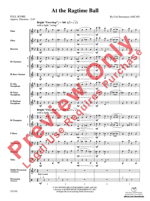 At the Ragtime Ball 繁音拍子 總譜 | 小雅音樂 Hsiaoya Music