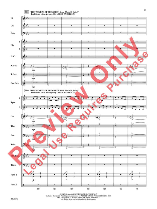 Selections from Leroy Anderson's Irish Suite 組曲 總譜 | 小雅音樂 Hsiaoya Music