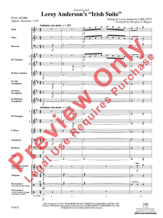 Selections from Leroy Anderson's Irish Suite 組曲 總譜 | 小雅音樂 Hsiaoya Music
