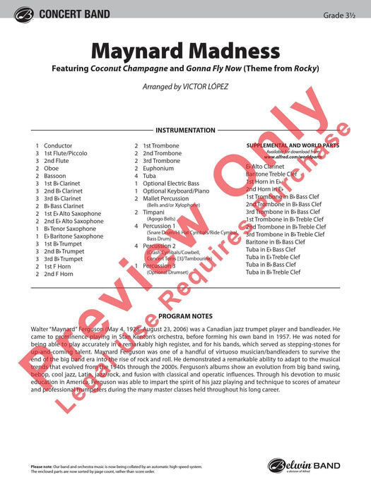 Maynard Madness Featuring: Coconut Champagne / Gonna Fly Now (Theme from Rocky) 主題 總譜 | 小雅音樂 Hsiaoya Music