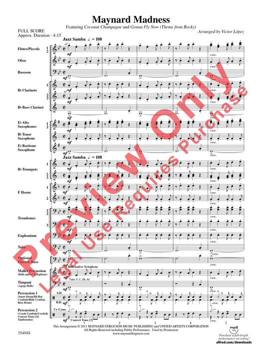 Maynard Madness Featuring: Coconut Champagne / Gonna Fly Now (Theme from Rocky) 主題 總譜 | 小雅音樂 Hsiaoya Music