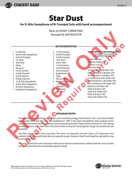 Star Dust For E-flat Alto Saxophone or B-flat Trumpet Solo with Band Accompaniment 中音薩氏管 小號 獨奏 伴奏 | 小雅音樂 Hsiaoya Music