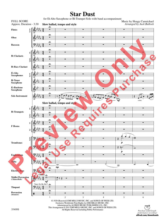 Star Dust For E-flat Alto Saxophone or B-flat Trumpet Solo with Band Accompaniment 中音薩氏管 小號 獨奏 伴奏 | 小雅音樂 Hsiaoya Music