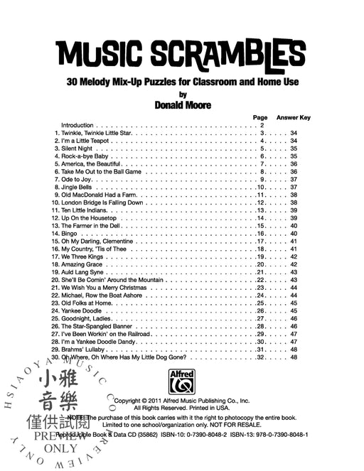 Music Scrambles 30 Melody Mix-Up Puzzles for Classroom and Home Use 旋律 | 小雅音樂 Hsiaoya Music