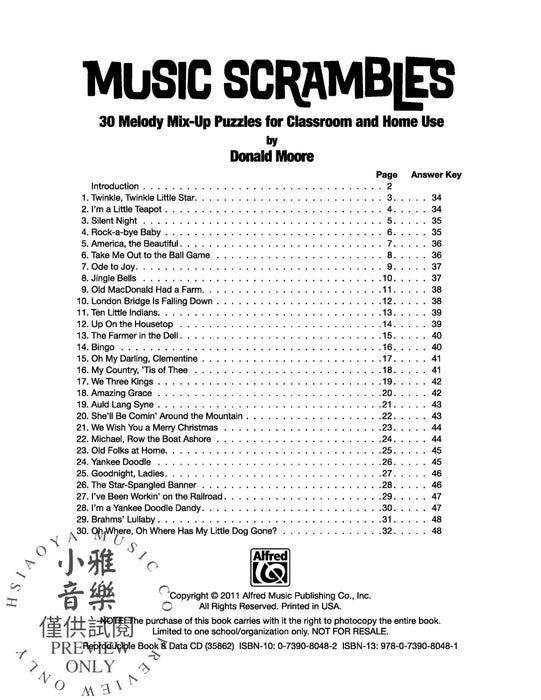 Music Scrambles 30 Melody Mix-Up Puzzles for Classroom and Home Use 旋律 | 小雅音樂 Hsiaoya Music