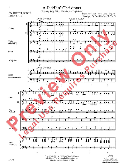 A Fiddlin' Christmas Featuring: Jolly Old St. Nicholas / Jingle Bells 總譜 | 小雅音樂 Hsiaoya Music