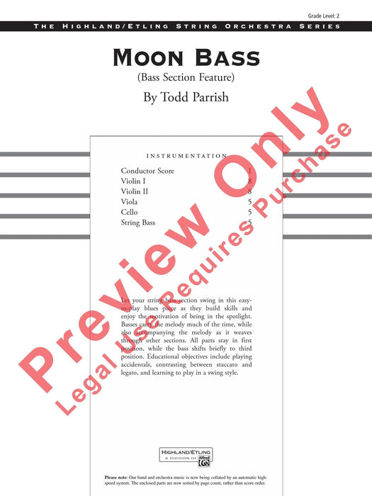 Moon Bass Bass Section Feature 樂節 總譜 | 小雅音樂 Hsiaoya Music