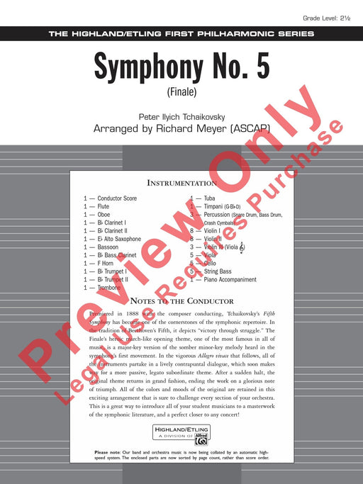 Symphony No. 5 Finale 柴科夫斯基,彼得 交響曲 終曲 總譜 | 小雅音樂 Hsiaoya Music