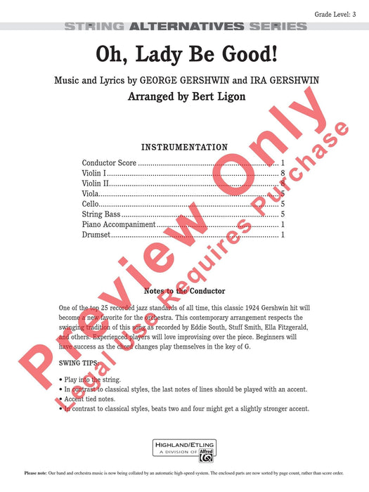 Oh, Lady Be Good! 總譜 | 小雅音樂 Hsiaoya Music