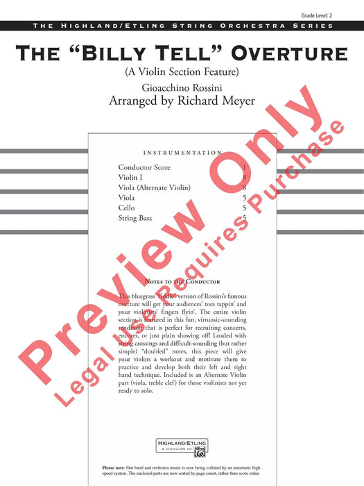 The "Billy Tell" Overture A Violin Section Feature 羅西尼 序曲 小提琴樂節 總譜 | 小雅音樂 Hsiaoya Music