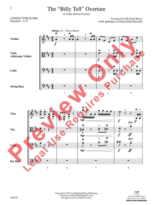 The "Billy Tell" Overture A Violin Section Feature 羅西尼 序曲 小提琴樂節 總譜 | 小雅音樂 Hsiaoya Music