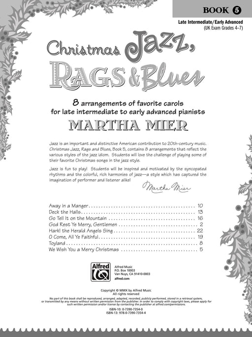 Christmas Jazz, Rags & Blues, Book 5 8 Arrangements of Favorite Carols for Late Intermediate to Early Advanced Pianists 爵士音樂藍調 耶誕頌歌 | 小雅音樂 Hsiaoya Music