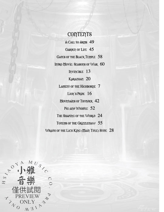World of Warcraft Sheet Music Anthology | 小雅音樂 Hsiaoya Music