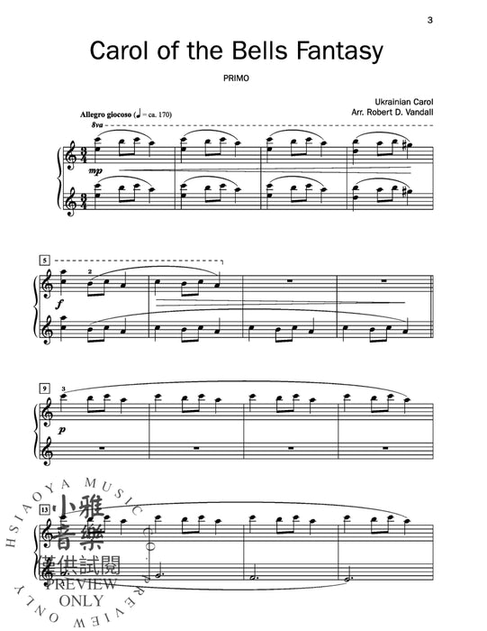 Christmas Duet Fantasies 4 Arrangements for Early Intermediate to Late Intermediate Pianists 二重奏 幻想曲 | 小雅音樂 Hsiaoya Music