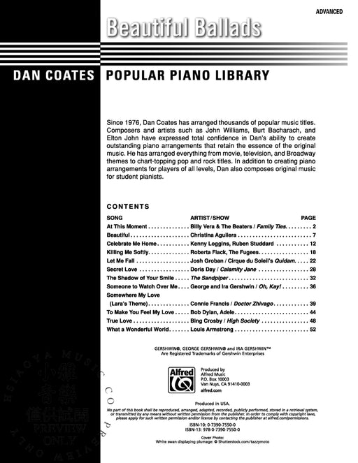 Dan Coates Popular Piano Library: Beautiful Ballads 鋼琴 敘事曲 | 小雅音樂 Hsiaoya Music