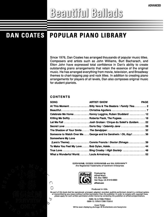 Dan Coates Popular Piano Library: Beautiful Ballads 鋼琴 敘事曲 | 小雅音樂 Hsiaoya Music