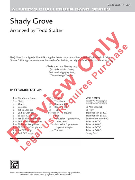 Shady Grove 總譜 | 小雅音樂 Hsiaoya Music