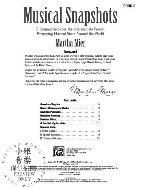 Musical Snapshots, Book 2 9 Original Solos for the Intermediate Pianist Portraying Musical Visits Around the World 獨奏 | 小雅音樂 Hsiaoya Music
