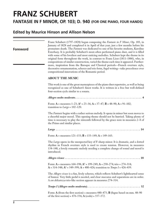 Schubert: Fantasie in F Minor, Opus 103, D. 940 舒伯特 幻想曲 作品 | 小雅音樂 Hsiaoya Music