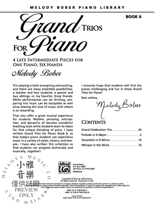 Grand Trios for Piano, Book 6 4 Late Intermediate Pieces for One Piano, Six Hands 三重奏 鋼琴 小品 鋼琴 | 小雅音樂 Hsiaoya Music