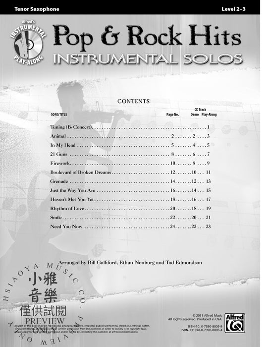 Pop & Rock Hits Instrumental Solos 獨奏 | 小雅音樂 Hsiaoya Music