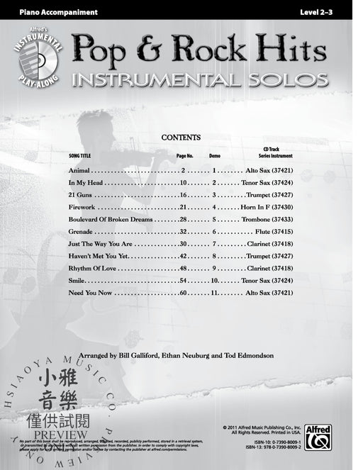 Pop & Rock Hits Instrumental Solos 獨奏 | 小雅音樂 Hsiaoya Music