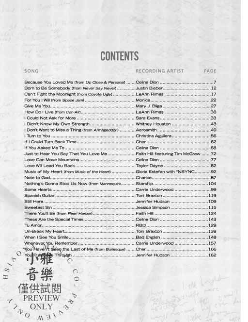 The Diane Warren Sheet Music Collection 30 Sheet Music Bestsellers by the GRAMMY® Award-Winning Songwriter | 小雅音樂 Hsiaoya Music
