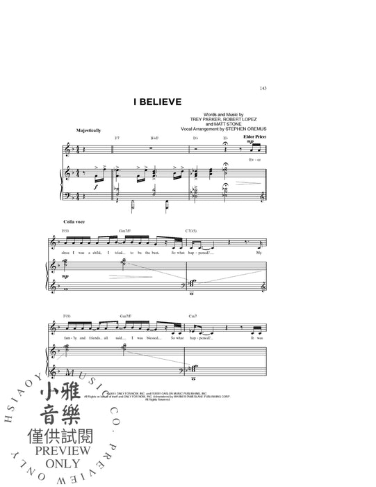 The Book of Mormon: Sheet Music from the Broadway Musical 百老匯 | 小雅音樂 Hsiaoya Music