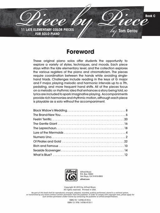 Piece by Piece, Book C 11 Late Elementary Color Pieces for Solo Piano 小品 獨奏 鋼琴 | 小雅音樂 Hsiaoya Music