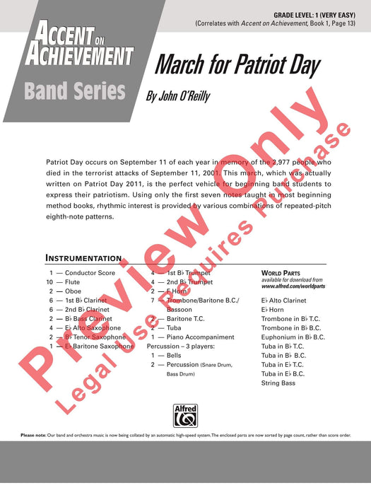 March for Patriot Day 進行曲 三重奏 總譜 | 小雅音樂 Hsiaoya Music