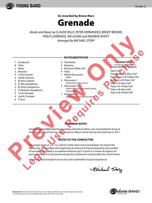 Grenade As performed by Bruno Mars 總譜 | 小雅音樂 Hsiaoya Music