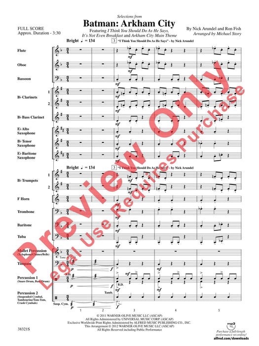 Batman: Arkham City, Selections from Featuring: I Think You Should Do As He Says / It's Not Even Breakfast / Arkham City Main Theme 主題 總譜 | 小雅音樂 Hsiaoya Music