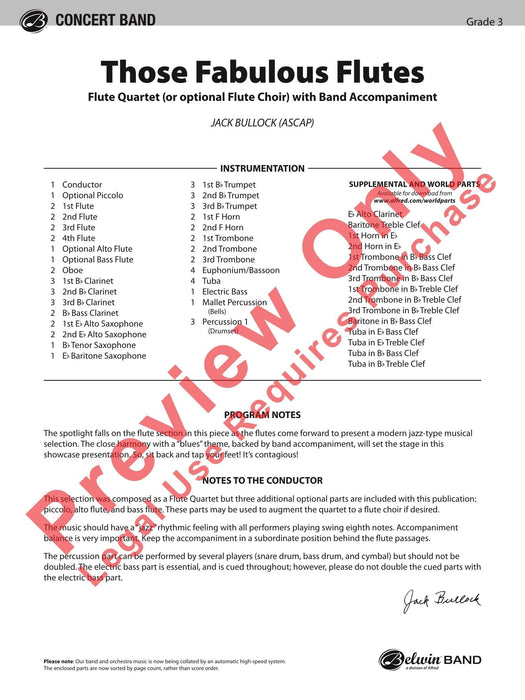 Those Fabulous Flutes Flute Quartet (or Optional Flute Choir) with Band Accompaniment 長笛 四重奏 長笛 伴奏 總譜 | 小雅音樂 Hsiaoya Music