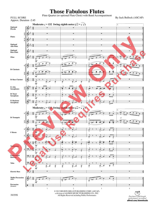 Those Fabulous Flutes Flute Quartet (or Optional Flute Choir) with Band Accompaniment 長笛 四重奏 長笛 伴奏 總譜 | 小雅音樂 Hsiaoya Music