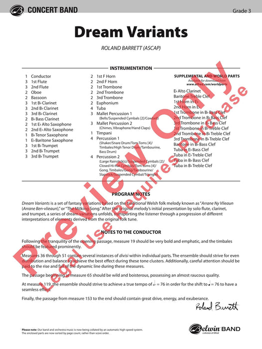 Dream Variants 詠唱調 總譜 | 小雅音樂 Hsiaoya Music