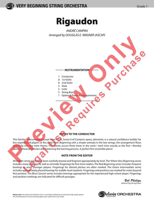 Rigaudon 總譜 | 小雅音樂 Hsiaoya Music