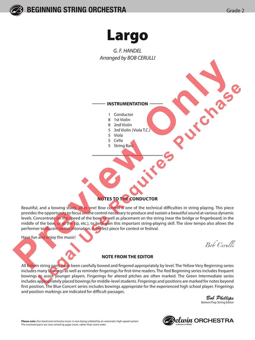 Largo 韓德爾 總譜 | 小雅音樂 Hsiaoya Music