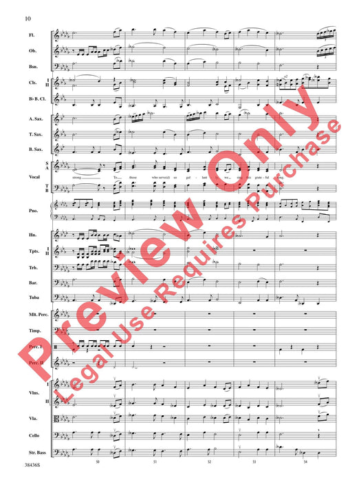 Thank You, Soldiers Combined Concert Band, String Orchestra and Full Orchestra Accompaniment for Choir 音樂會 弦樂團 管弦樂團伴奏 總譜 | 小雅音樂 Hsiaoya Music