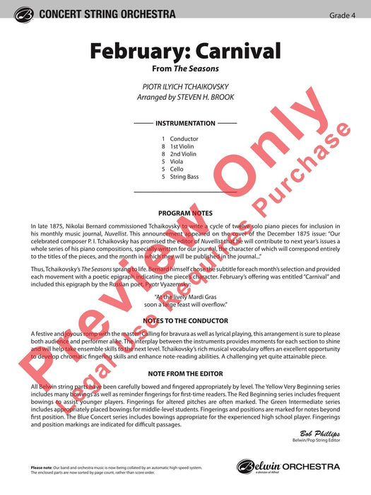 February: Carnival (from The Seasons) 柴科夫斯基,彼得 四季 總譜 | 小雅音樂 Hsiaoya Music