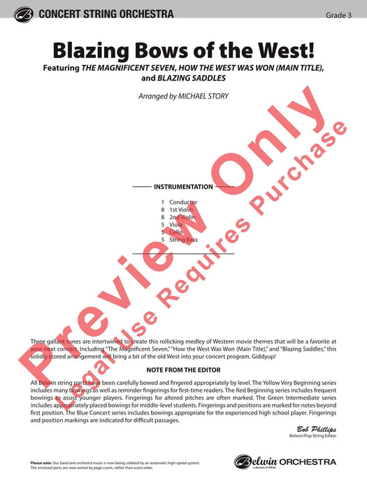 Blazing Bows of the West! Featuring: The Magnificent Seven / How the West Was Won (Main Title) / Blazing Saddles 總譜 | 小雅音樂 Hsiaoya Music