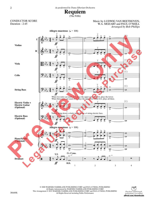 Requiem (The Fifth) As Performed by Trans-Siberian Orchestra 安魂曲 管弦樂團 總譜 | 小雅音樂 Hsiaoya Music