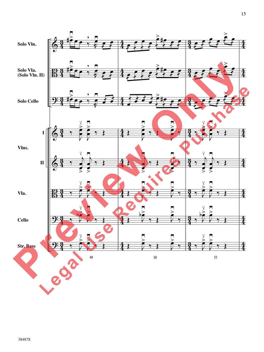 Rondo Concertante for Violin, Viola (or optional Violin II), and Cello with String Orchestra 迴旋曲 複協奏曲 小提琴 中提琴 小提琴 大提琴 弦樂團 總譜 | 小雅音樂 Hsiaoya Music